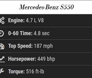 Mercedes Benz S550 (24hr Rental - Restrictions Apply)